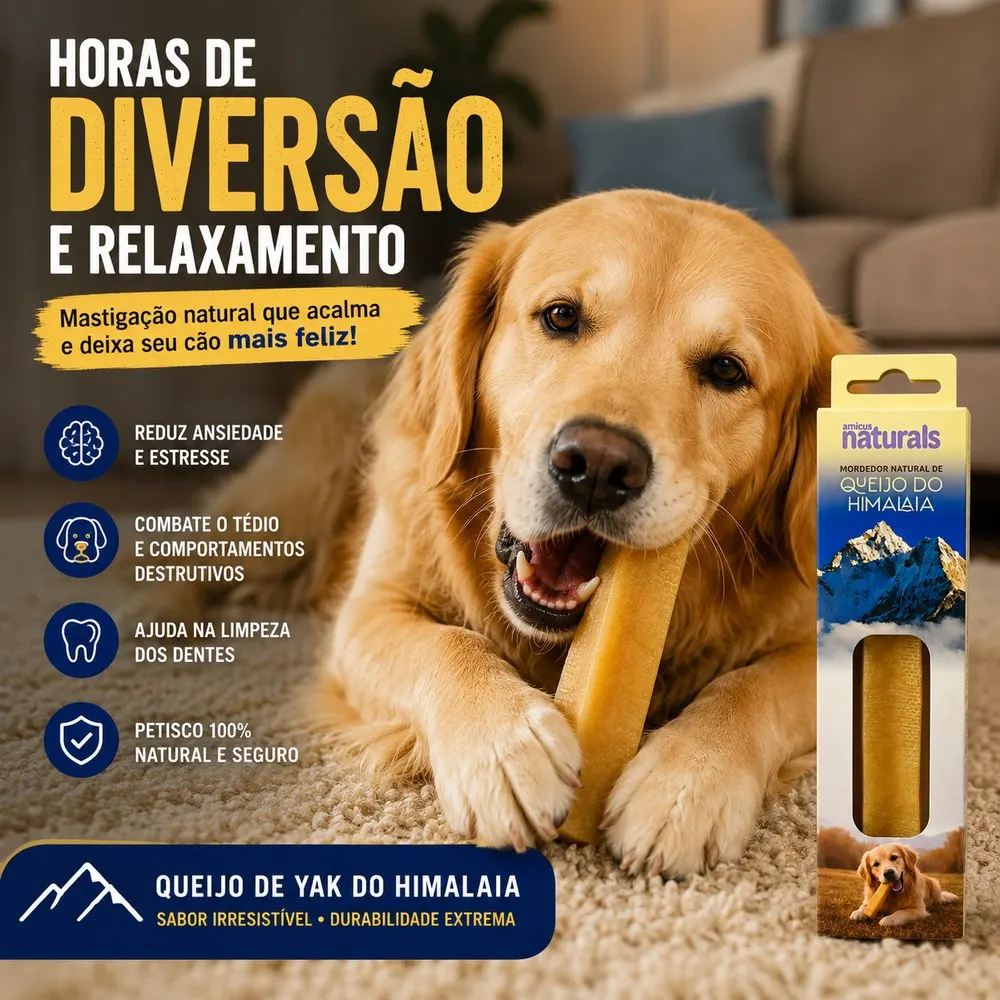 Petisco Amicus Queijo de Yak Natural do Himalaia Grande 100 g