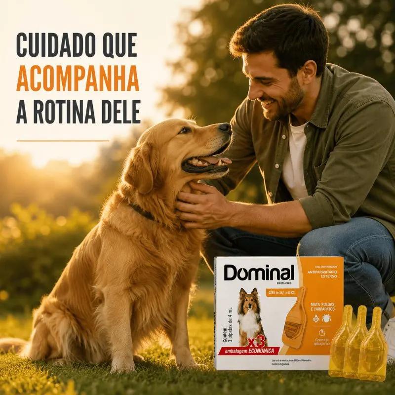 Antiparasitário Externo König Dominal 4 mL para Cães de 25,1 a 40 kg com 3 Pipetas