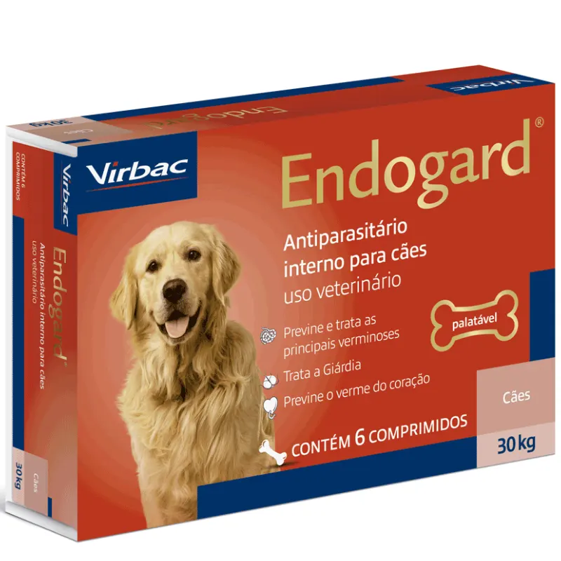 Antiparasitário Virbac Endogard para Cães de Até 30 kg com 6 Comprimidos