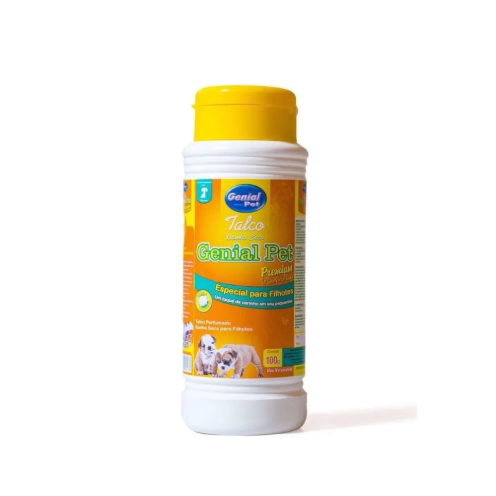 Talco Para Banho Seco Genial Pet 100g Cachorros Filhotes