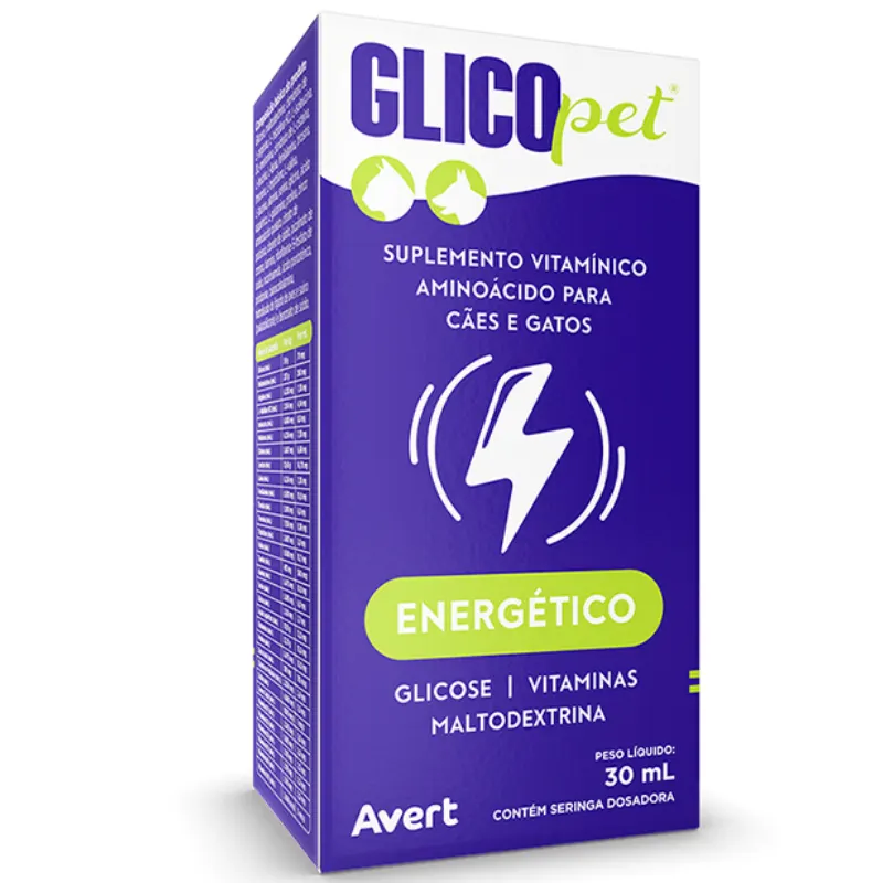 Suplemento Vitamínico Avert Glicopet para Cães e Gatos 30 ml