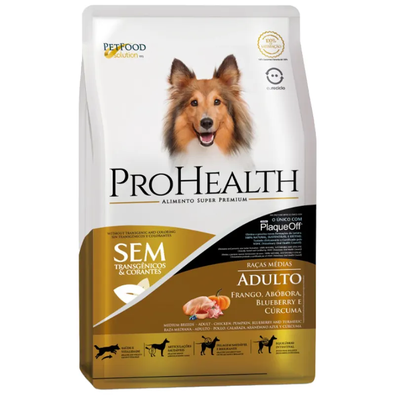 Ração ProHealth Cães Adulto Raças Médias Frango