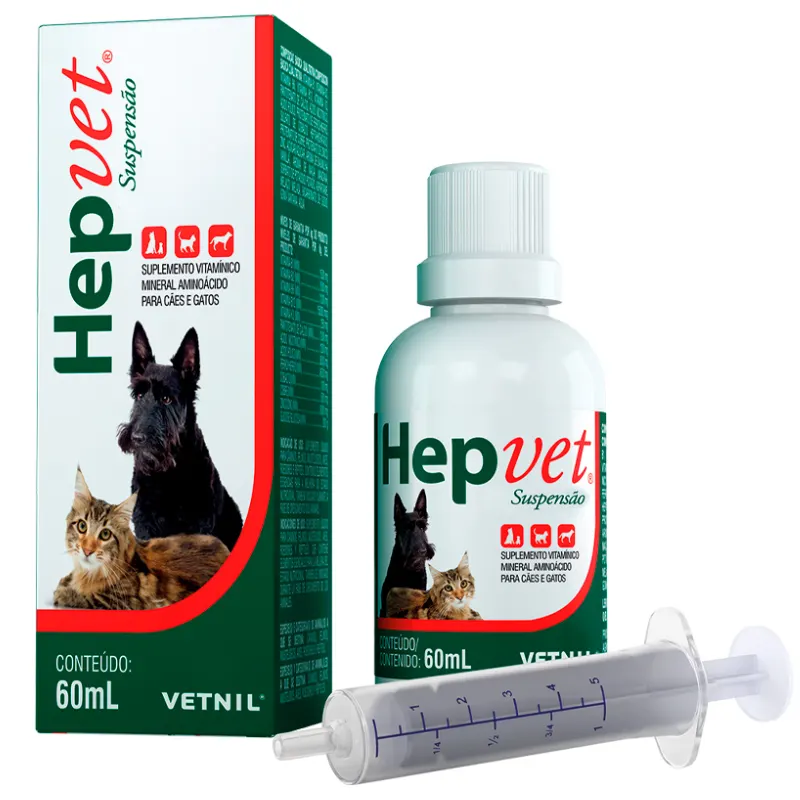 Hepvet Suspensão Suplemento Cães e Gatos 60ml