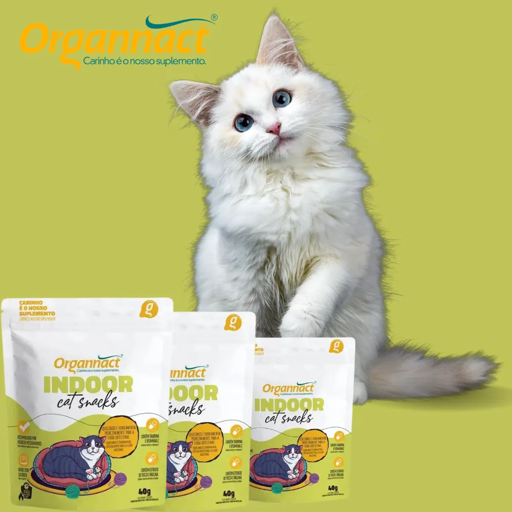Petisco Organnact Cat Snacks Indoor para Gatos 40 g