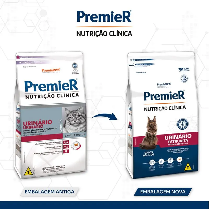 Ração Premier Nutrição Clínica Urinário para Gatos Adultos 7,5 Kg