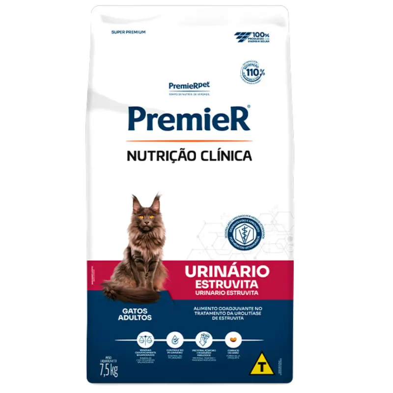 Ração Premier Nutrição Clínica Urinário para Gatos Adultos 7,5 Kg