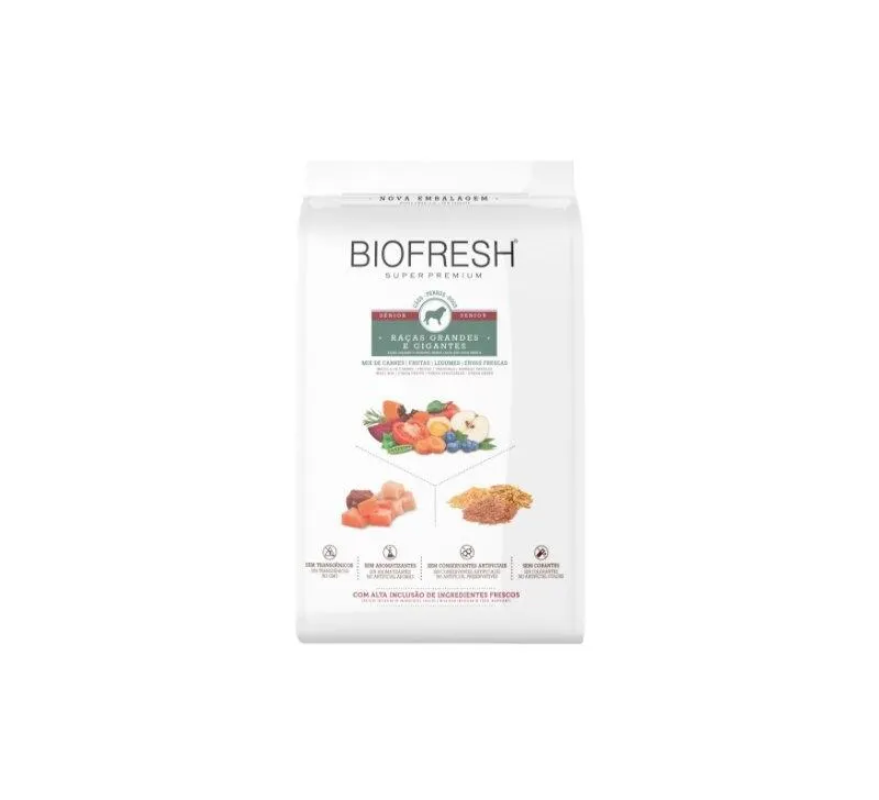 Ração Biofresh Cão Sênior Grande e Giante Mix de Carnes 15Kg