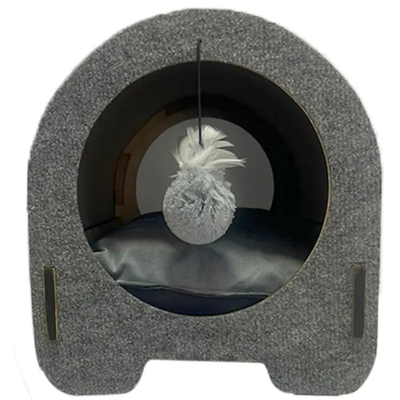 Arranhador Cama Iglu Cinza Fabrica Pet