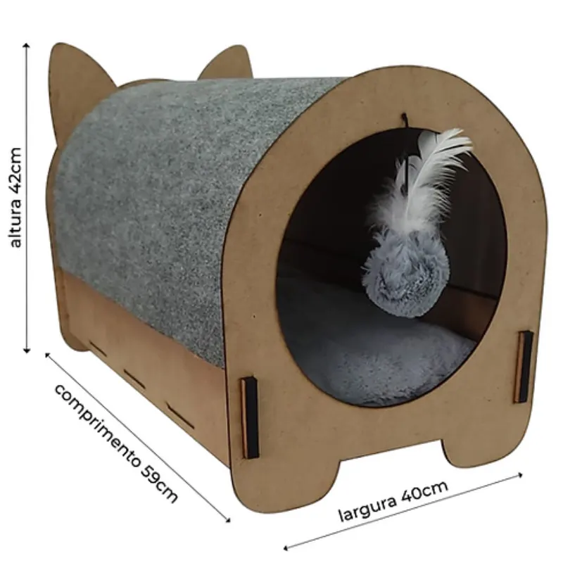 Arranhador Cama Iglu Cinza Fabrica Pet