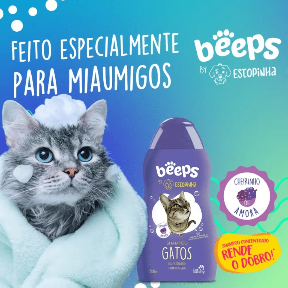 Shampoo Beeps Estopinha para Gatos 500ml