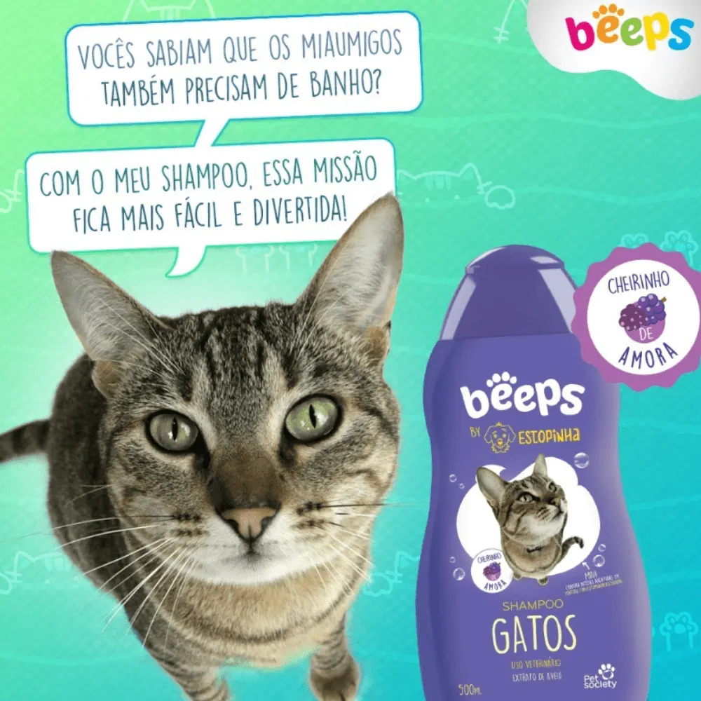 Shampoo Beeps Estopinha para Gatos 500ml