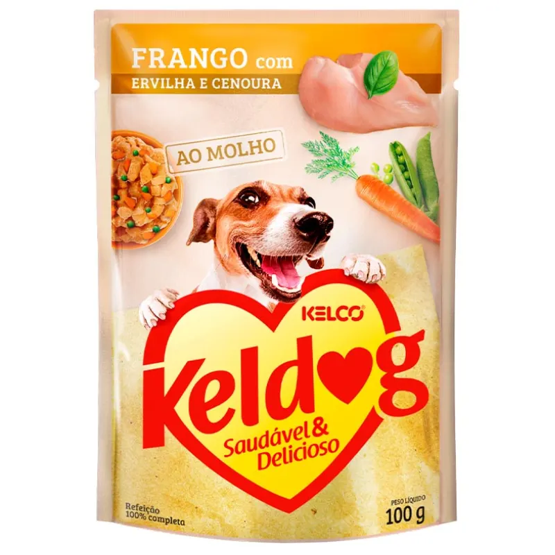 Ração Úmida Keldog Frango Com Ervilha e Cenoura 100g