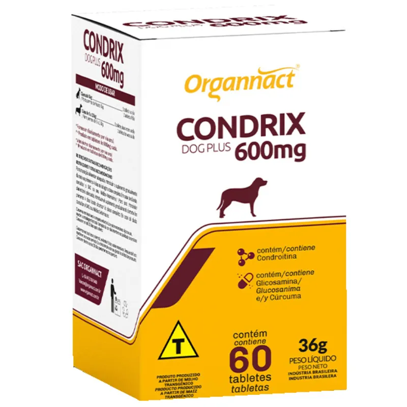 Suplemento Organnact Condrix Dog Plus Tabs para Cães 600 mg