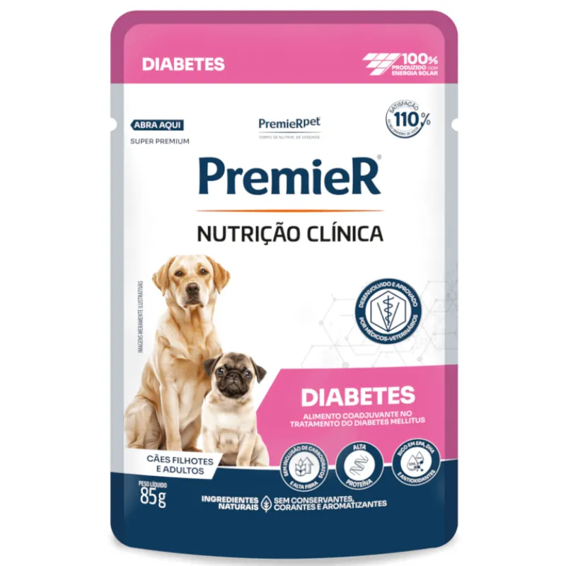 Ração Úmida Premier Nutrição Clínica para Cães Diabetes  85 g
