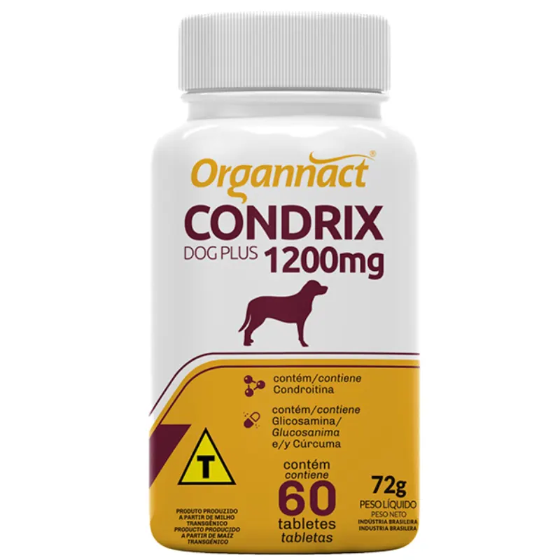 Suplemento Organnact Condrix Dog Plus Tabs para Cães 1200 mg com 72 g