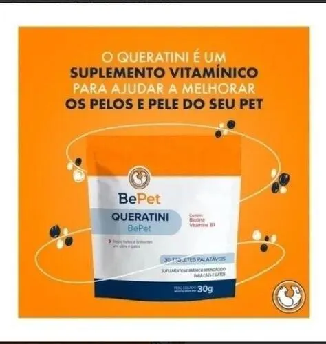 Suplemento Queratini Cão/gato P/quedas E Pelos Forte 30 Comp