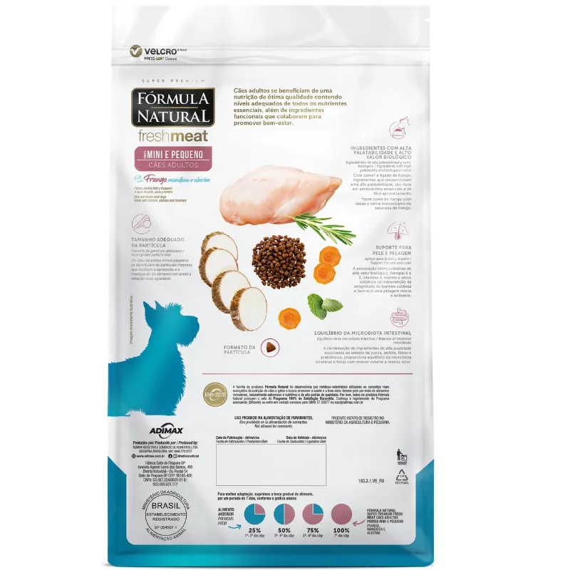 Ração Fórmula Natural Fresh Meat Cães Adultos Raças Mini e Pequena
