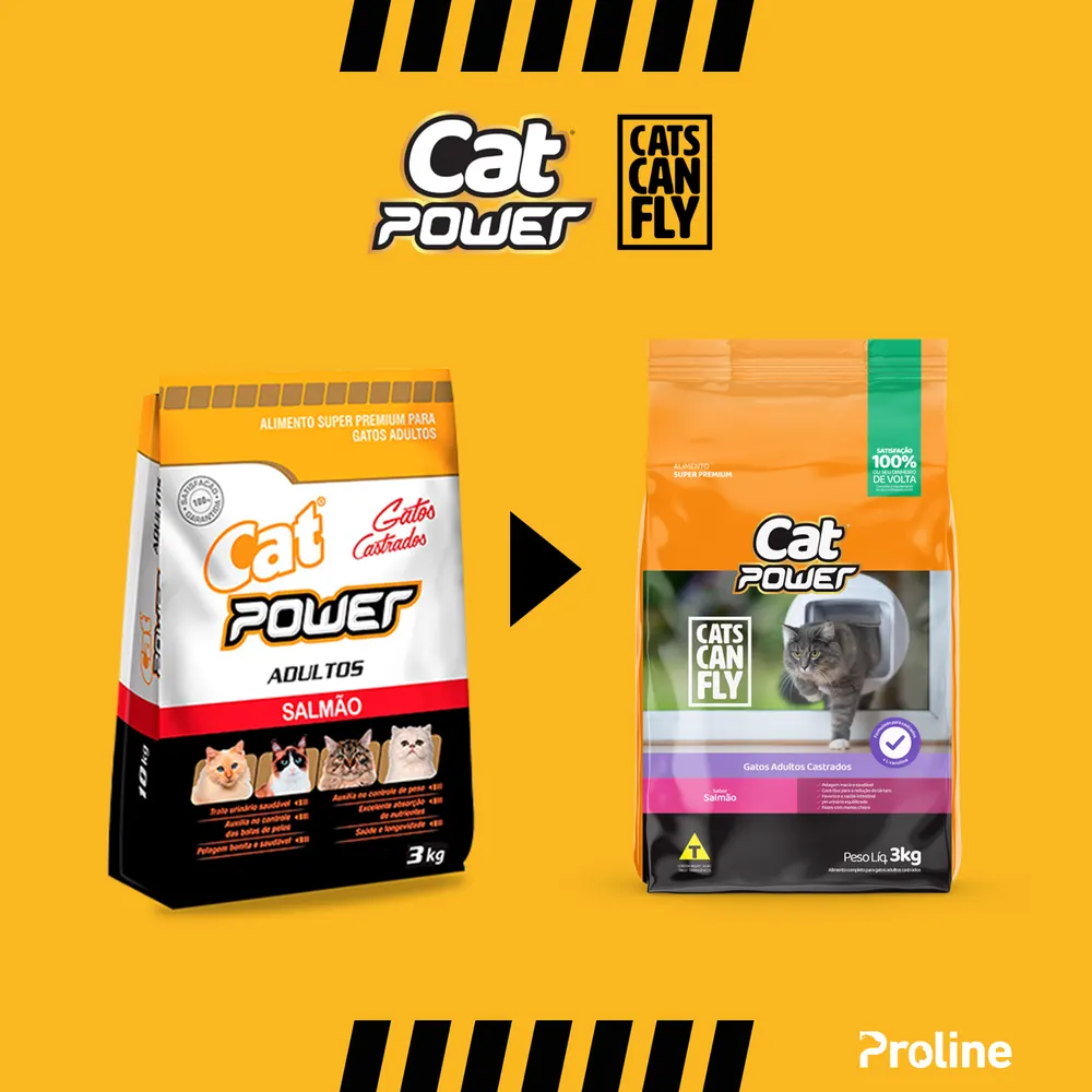 Ração Cat Power Gatos Castrados Sabor Salmão 10,1Kg