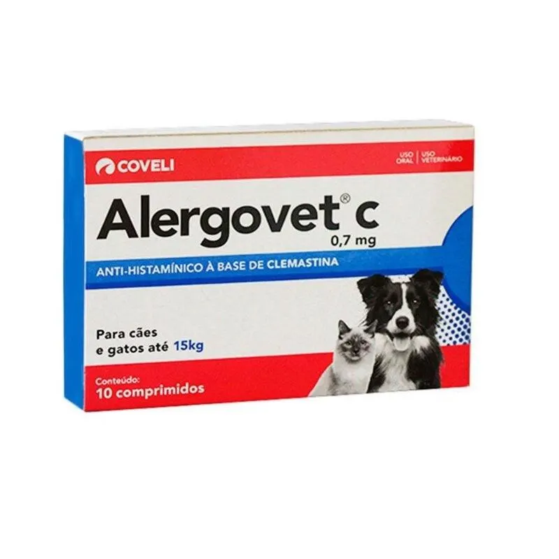 Alergovet C 0,7mg Coveli 10 Comprimidos