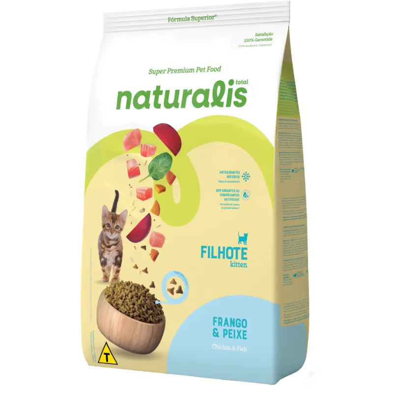 Ração Naturalis para Gatos Filhotes Sabor Peixe e Frango 10,1 kg