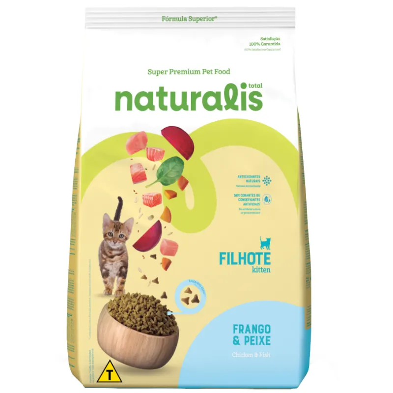 Ração Naturalis para Gatos Filhotes Sabor Peixe e Frango 10,1 kg