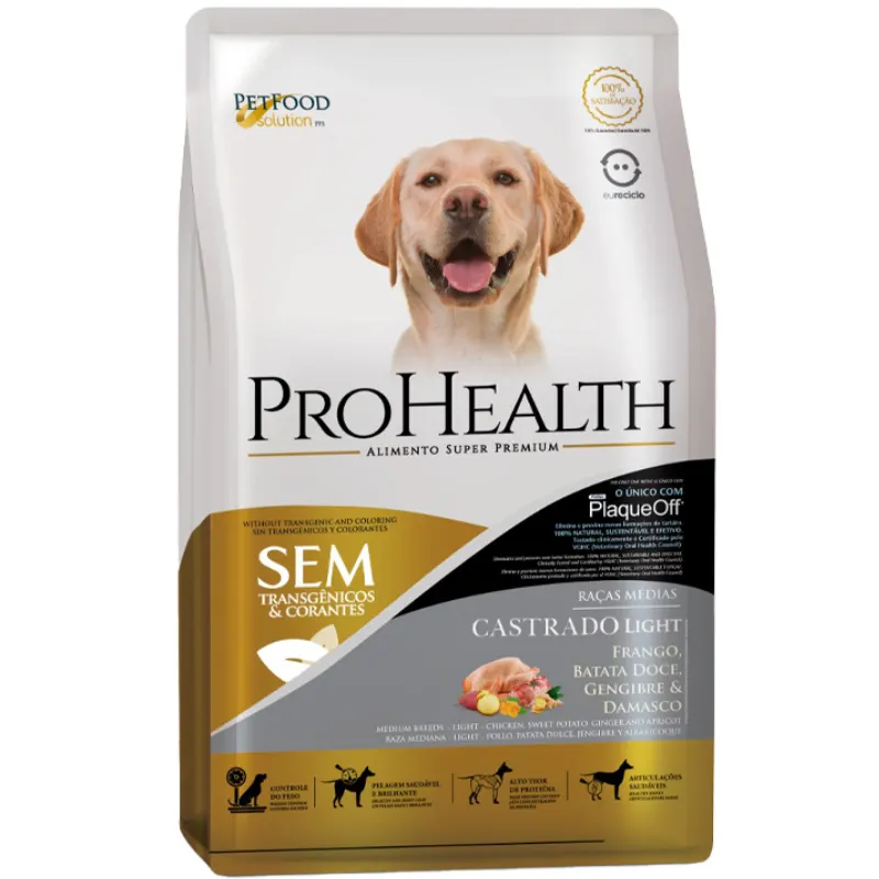 Ração ProHealth Cães Raças Médias  Light Sabor Frango
