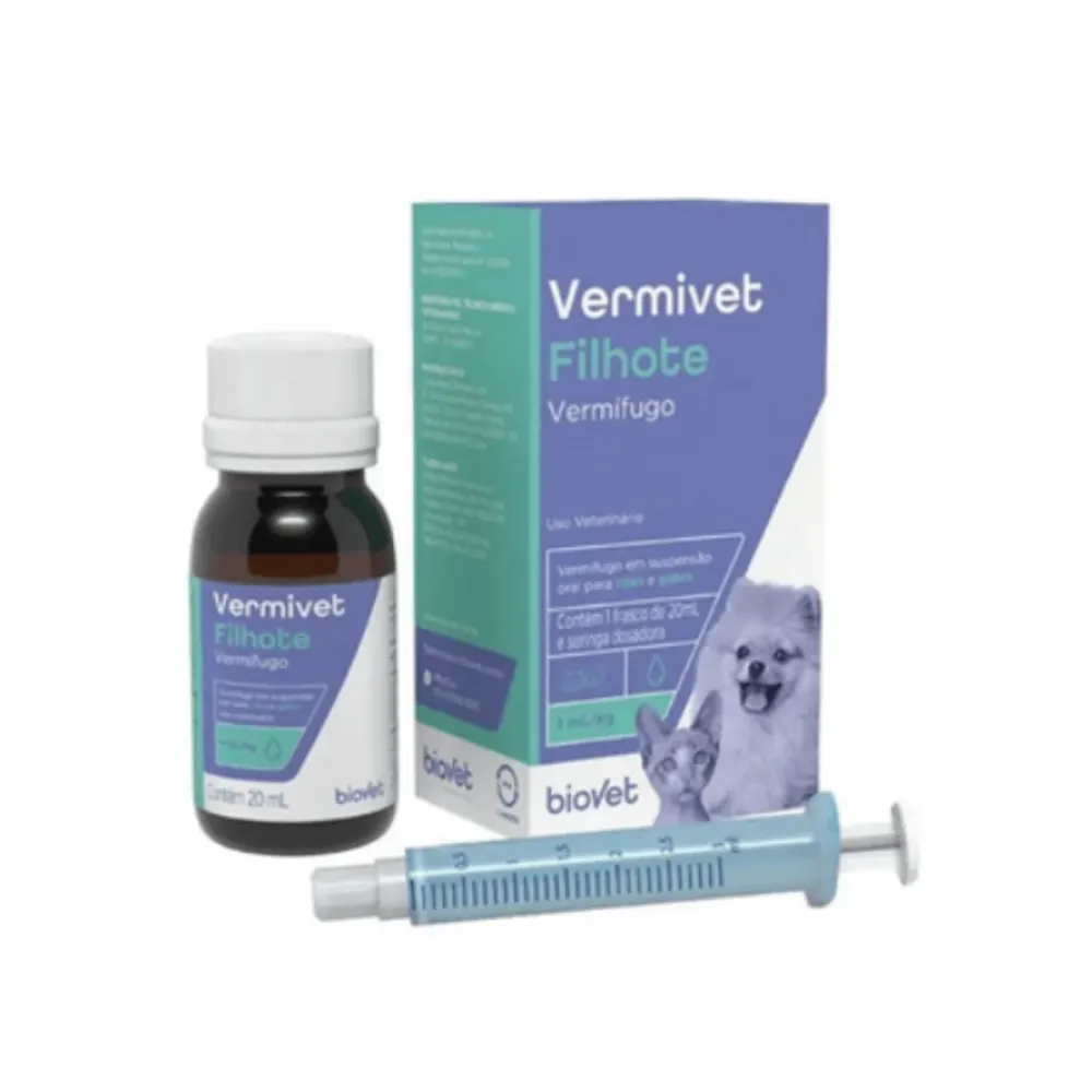 Vermífugo Vermivet Filhotes Biovet 20ml