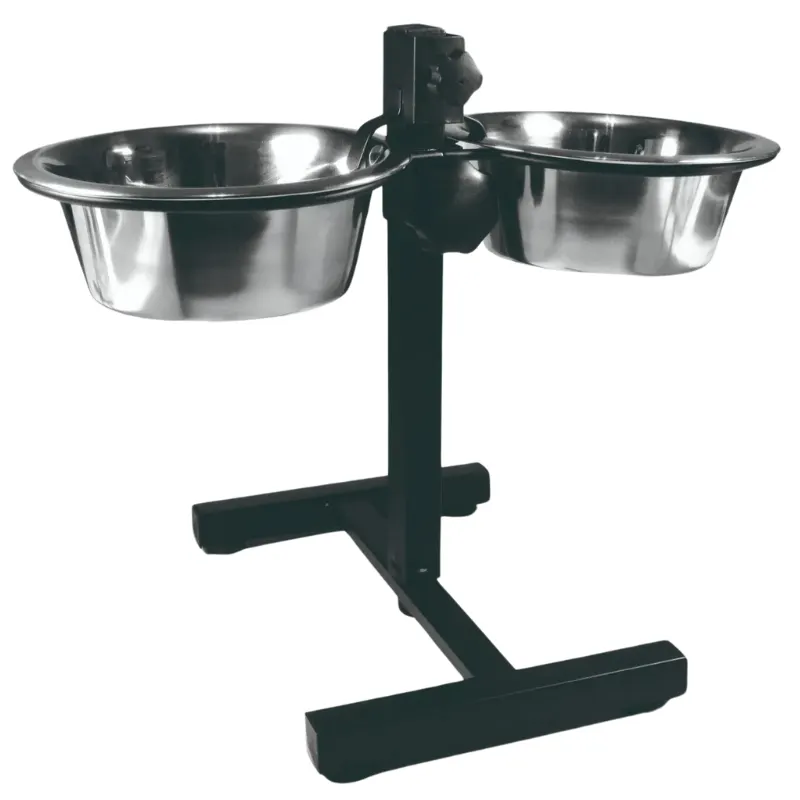 Comedouro Inox Alto Duplo Ajustável