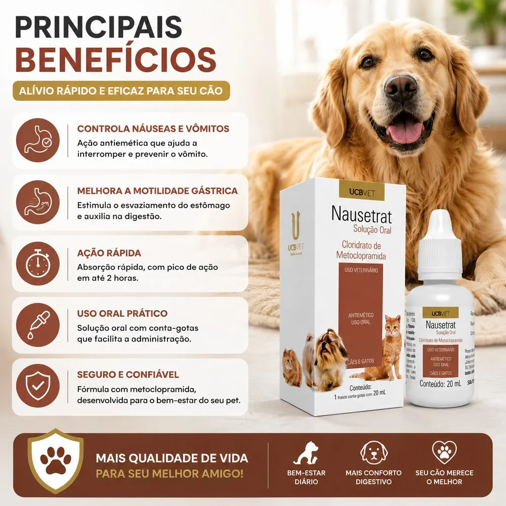 Nausetrat Solução Oral 20 ml UCBVET