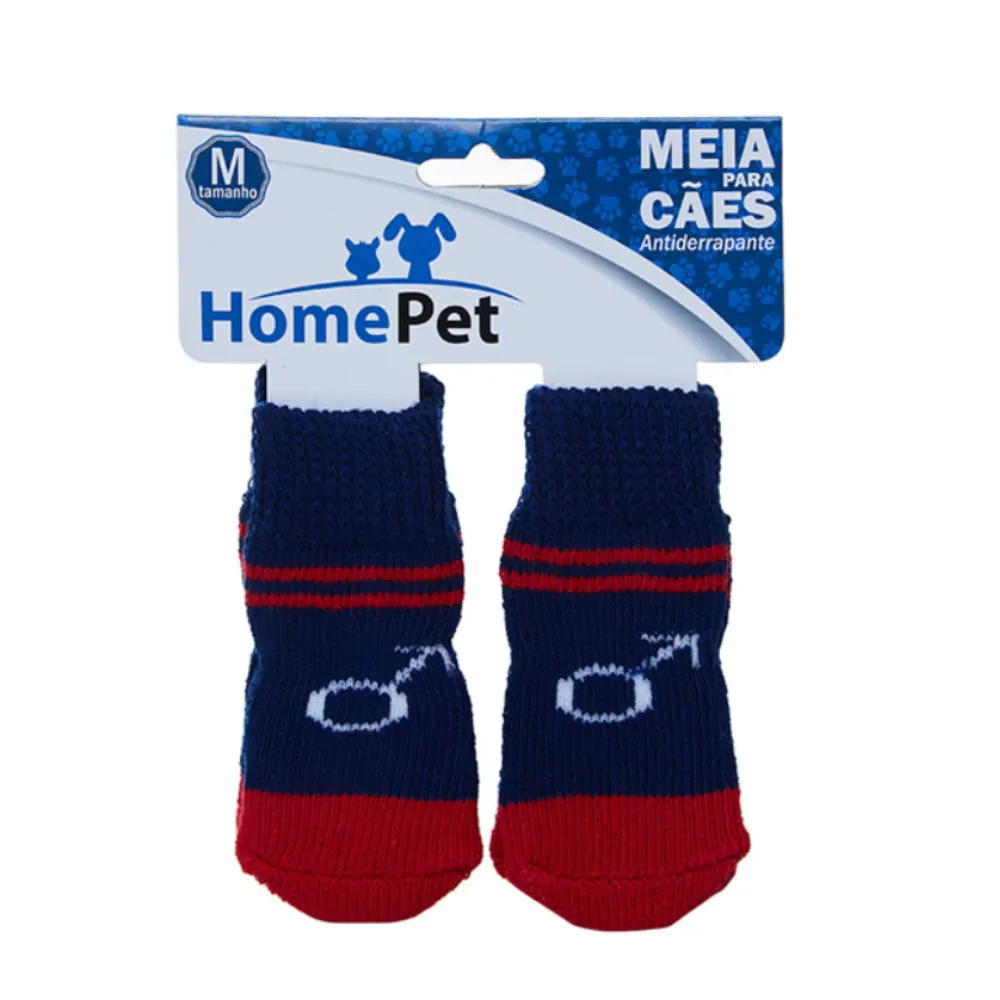 Meias para Cães Home Pet Azul com Símbolo  Tam G