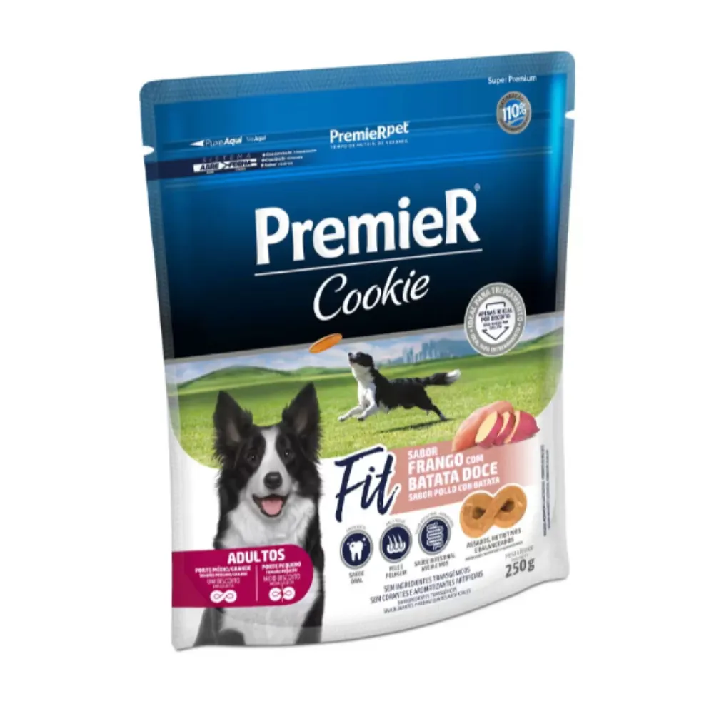 Biscoito Premier Cookie Cães Adultos Frango Batata Doce 250g