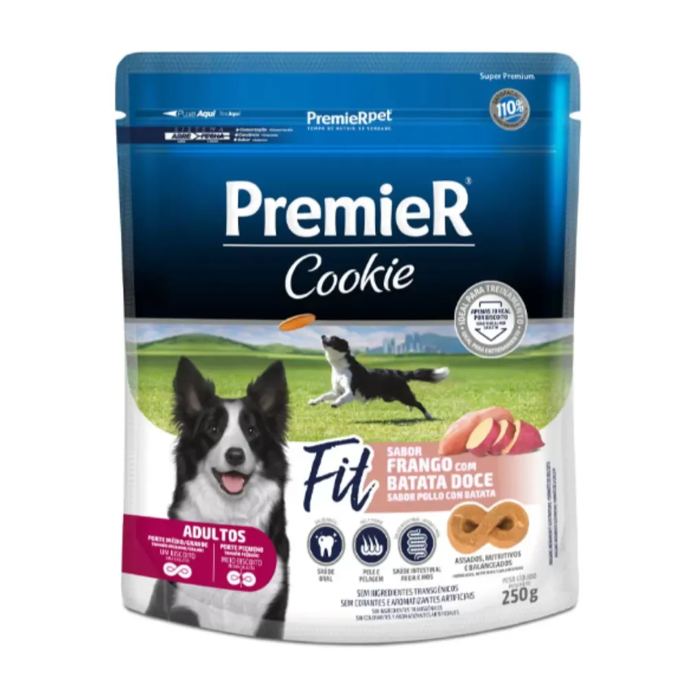 Biscoito Premier Cookie Cães Adultos Frango Batata Doce 250g