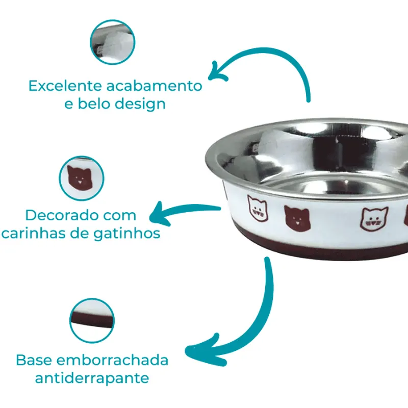 Comedouro Jambo Fusion Gato Branco