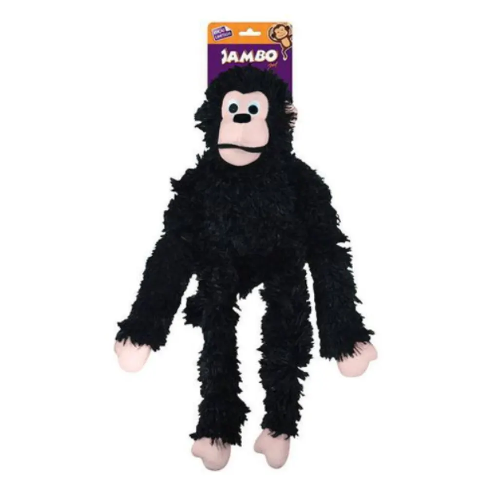 Brinquedo Jambo Mordedor Pelúcia Macaco Peludo Preto Grande