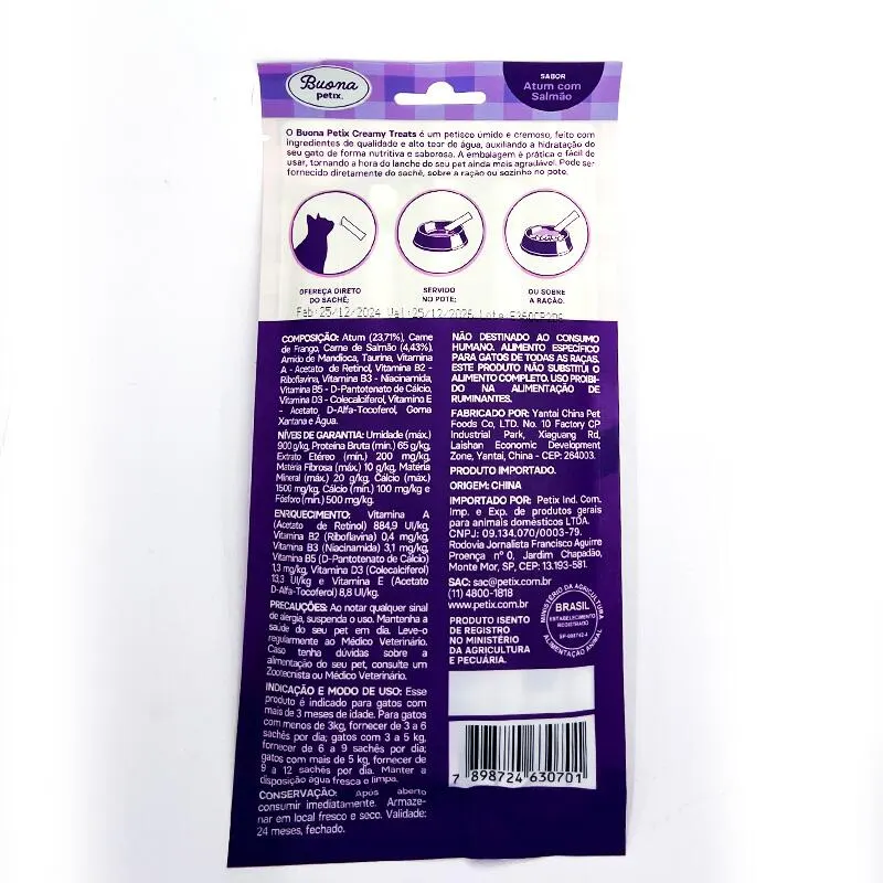 Buona Petix Creamy Treats Atum com Salmão 56 g