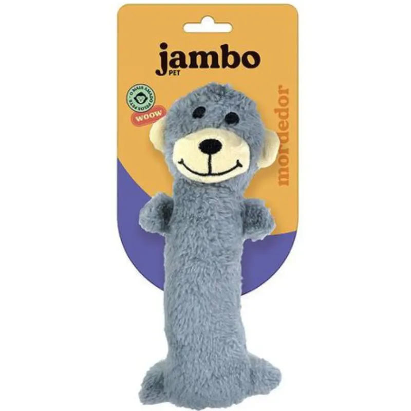 Mordedor Jambo Barriguinha Plush Macaco Cinza