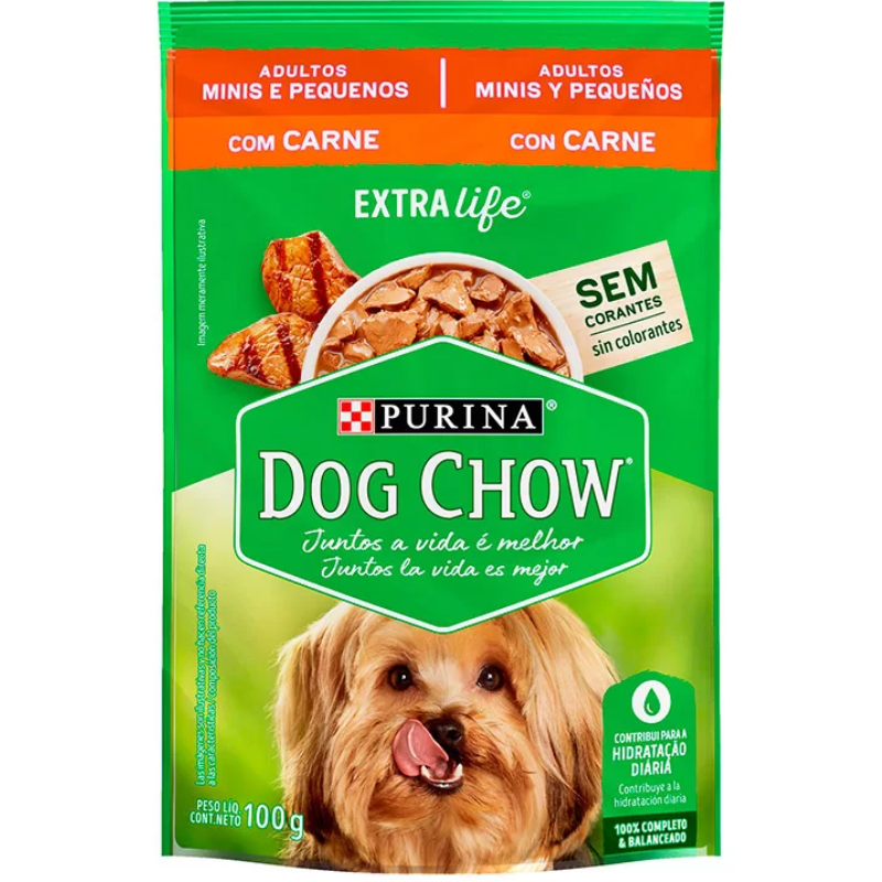 Dog Chow Sachê Para Cães Adultos Raças Pequenas Sabor Carne 100 g