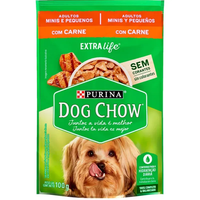 Dog Chow Sachê Para Cães Adultos Raças Pequenas Sabor Carne 100 g