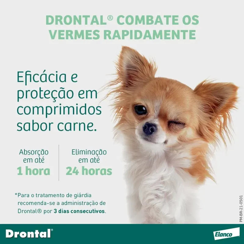 Drontal Plus para Cães até 35 Kg com 2 Comprimidos