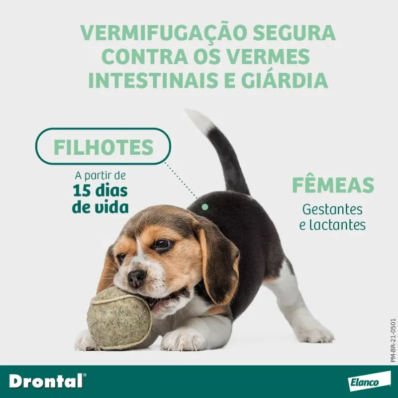 Drontal Plus para Cães até 35 Kg com 2 Comprimidos