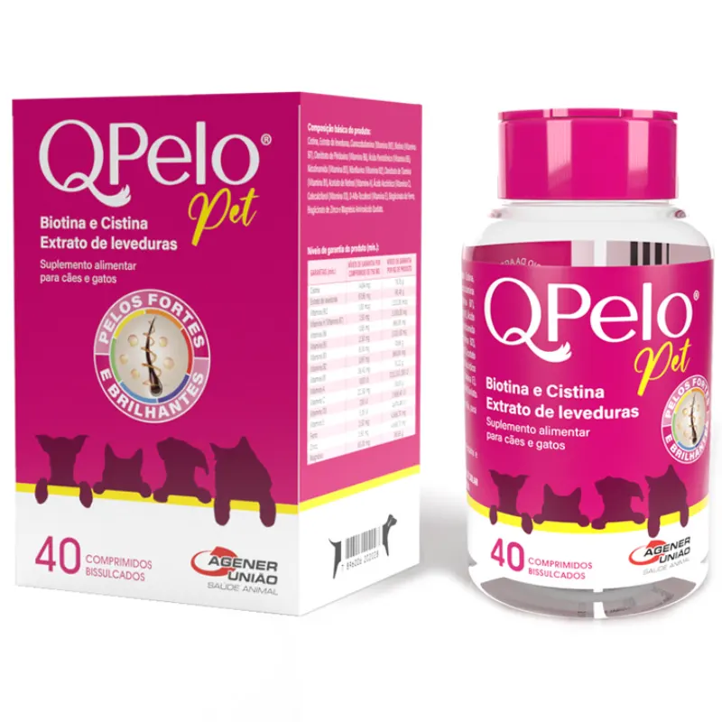 Suplemento QPelo Pet com 40 Comprimidos