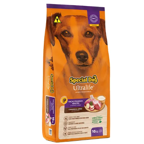 Ração Special Dog Ultralife Cães Adultos Raças Pequenas Cordeiro 10,1Kg