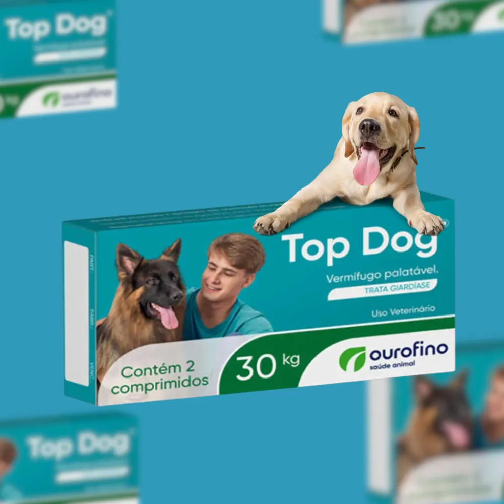 Vermífugo Top Dog para Cães de até 30 Kg com 2 comprimidos