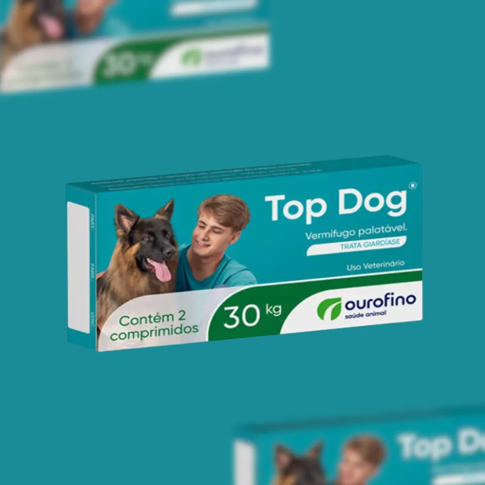 Vermífugo Top Dog para Cães de até 30 Kg com 2 comprimidos