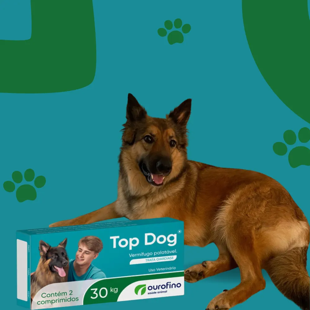 Vermífugo Top Dog para Cães de até 30 Kg com 2 comprimidos