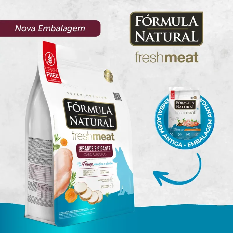 Ração Fórmula Natural Fresh Meat Cães Adultos  Grande e Gigante Sabor Frango 12 kg