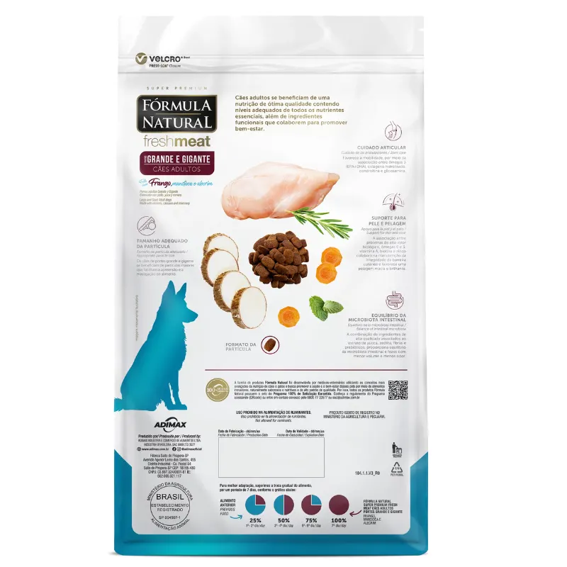 Ração Fórmula Natural Fresh Meat Cães Adultos  Grande e Gigante Sabor Frango 12 kg
