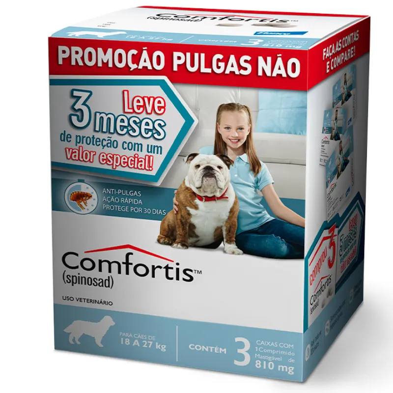 Combo Comfortis Caixa com 3 Comprimidos 810 mg