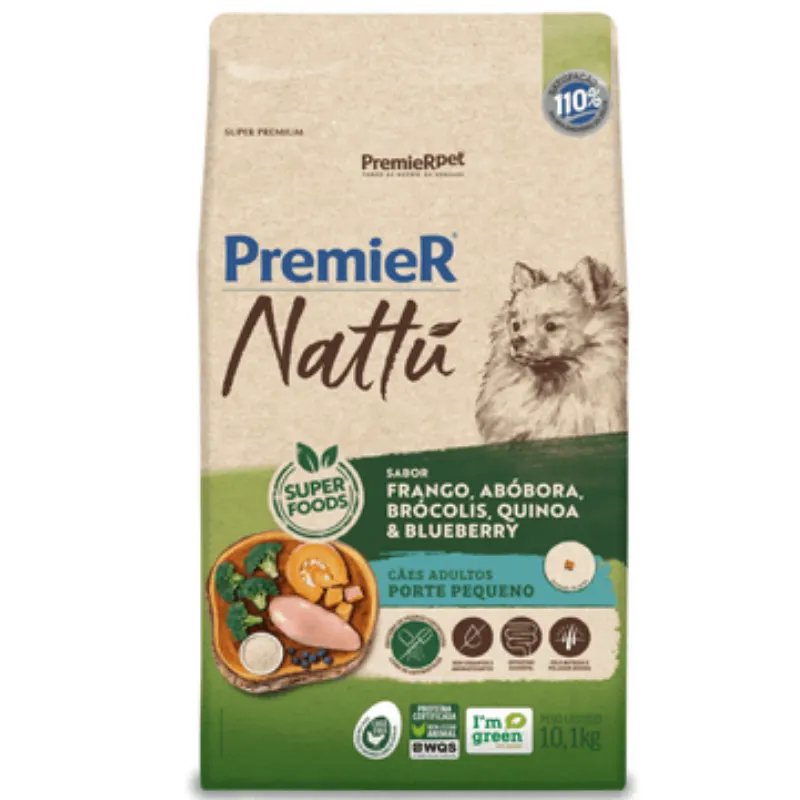 Ração Premier Nattu Cães Adultos Raças Pequenas Abóbora