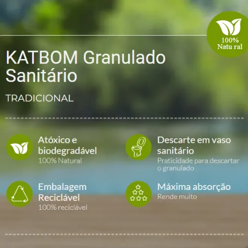 Granulado Higiênico KatBom Tradicional Para Gatos